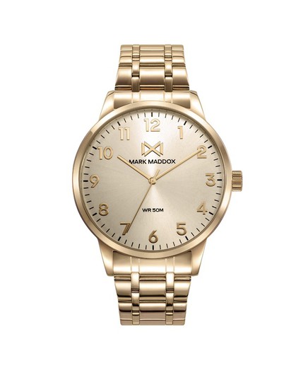 Relógio masculino Mark Maddox HM7140-55 de ouro