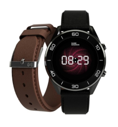 Relógio masculino Mark Maddox smartwatch HS1000-50 couro preto