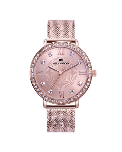 Montre pour femme Mark Maddox MM1004-73 maille rose mat.