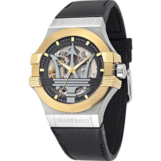 Maserati Herrenuhr R8821108037 Automatik Schwarzes Leder