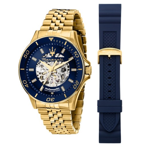 Reloj Maserati Hombre R8823140017 Dorado + Sport Azul