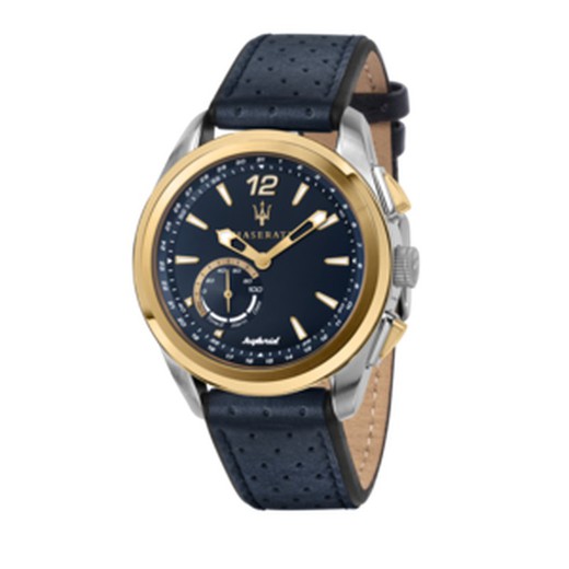 Montre Homme Maserati R8851112002 TRAGUARDO HYBRID Cuir Bleu