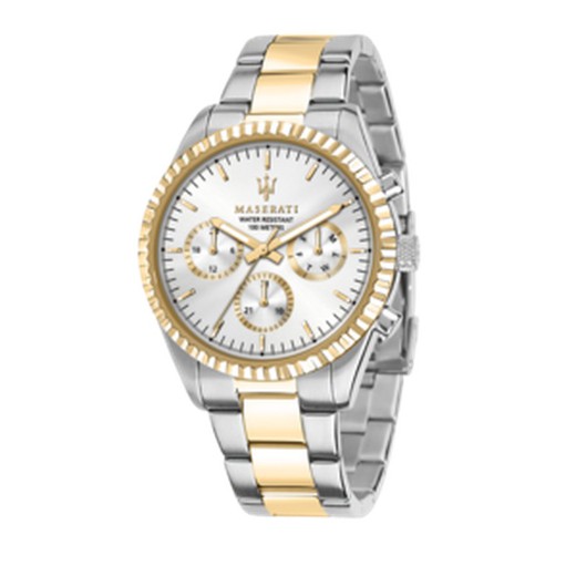 Ανδρικό ρολόι Maserati R8853100021 COMPETIZIONE Δίχρωμο ασημί χρυσό