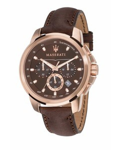 Maserati Men's Watch R8871621004 SUCCESSO Leather Brown