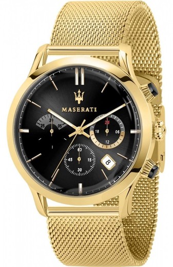 Ανδρικό ρολόι Maserati R8873633003 Χρυσό ματ διχτυωτό