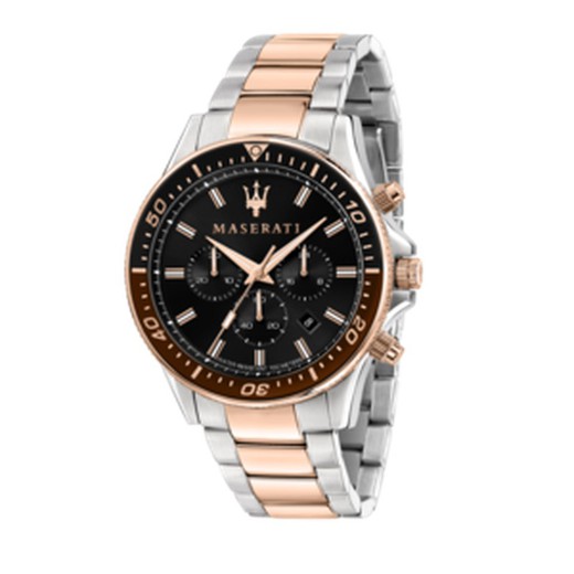 Ανδρικό ρολόι Maserati R8873640009 SFIDA Δίχρωμο Ασημί Ροζ