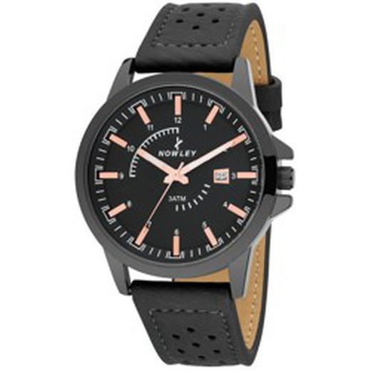 Nowley Man Watch 8-0008-0-3 Black Leather