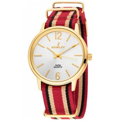 Nowley Herrenuhr 8-5540-0-4 Beige / Rot / Schwarz Stoff