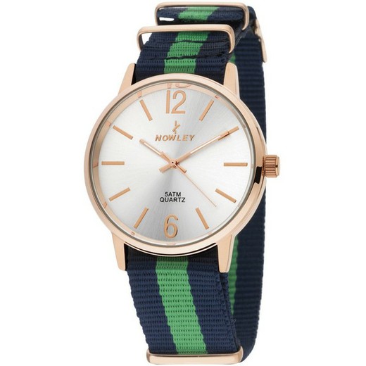 Relógio masculino Nowley 8-5573-0-1 Tecido azul e verde