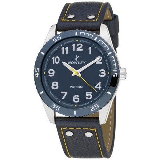 Relógio masculino de Nowley 8-5635-0-2 couro azul