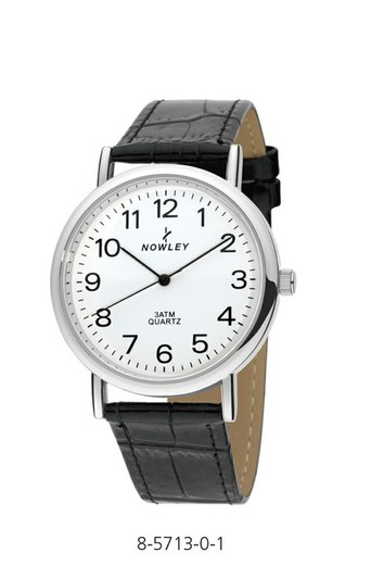 Relógio masculino de Nowley 8-5713-0-1 couro preto