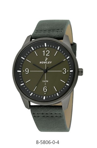 Relógio masculino de Nowley 8-5806-0-4 couro verde