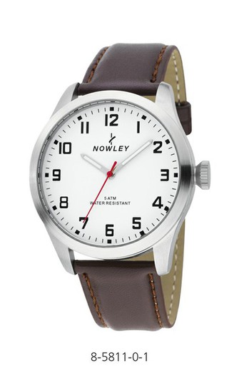 Relógio masculino de Nowley 8-5811-0-1 couro marrom