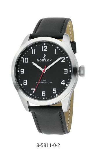 Relógio masculino de Nowley 8-5811-0-2 couro preto