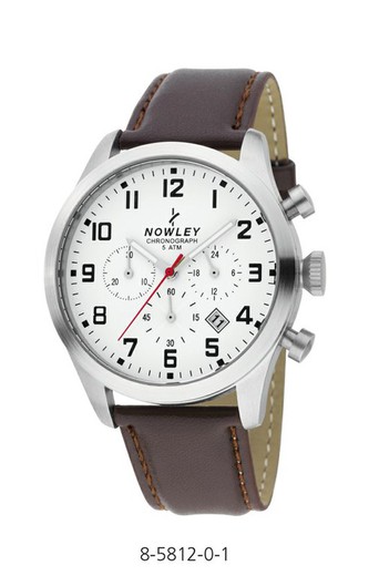Relógio masculino de Nowley 8-5812-0-1 couro marrom