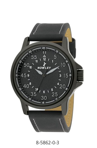 Relógio masculino de Nowley 8-5862-0-3 couro preto