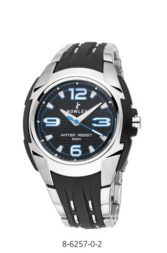 Relógio masculino de Nowley 8-6257-0-2 prata preto