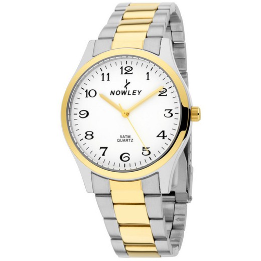 Nowley herenhorloge 8-7118-0-1 tweekleurig goud