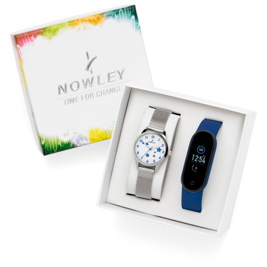 Reloj Nowley Juvenil 8-0974-0-2 Acero + Reloj Digital Azul