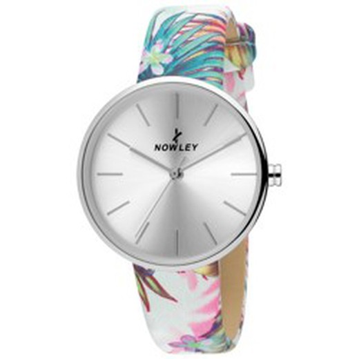 Reloj Nowley Mujer 8-0014-0-4 Piel Blanco Flores Multicolor