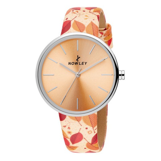 Nowley Women's Watch 8-0056-0-1 Multicolor Flowers Orange.