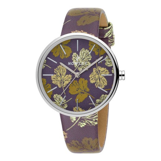 Nowley Damenuhr 8-0056-0-6 Multicolor lila Blumen.