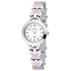 Nowley Mädchenuhr 8-5808-0-3 Stahl zweifarbig rosa