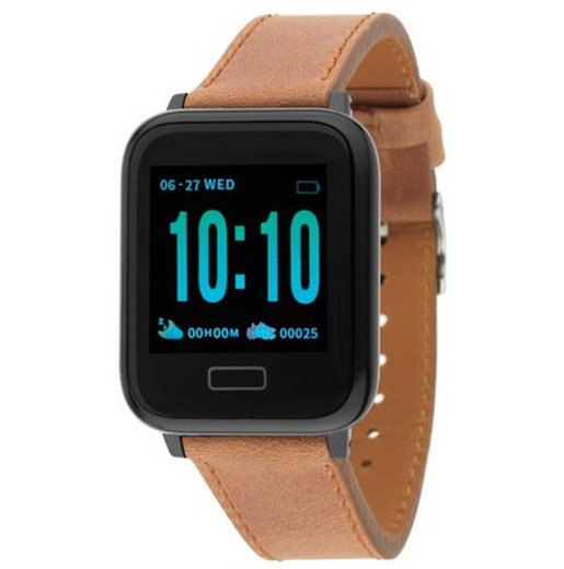Nowley Smartwatch 21-2027-0-2 Brązowy skórzany zegarek