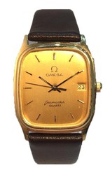Omega Ανδρικό ρολόι 18kts Gold Seamaster Brown Leather 1090 Pre-Owned