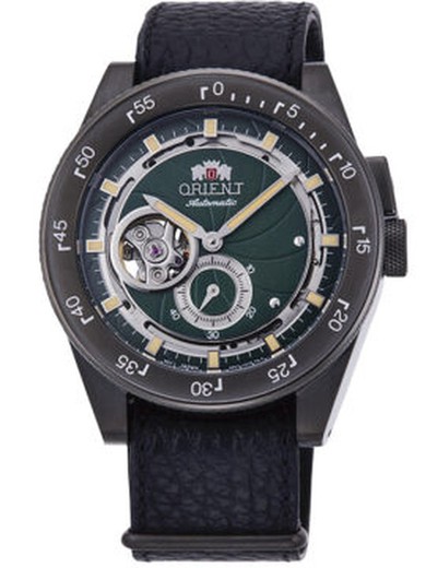 Orient Men's Watch AR0202E10B RETRO FUTURE CAMERA GREEN Automatic Leather Black