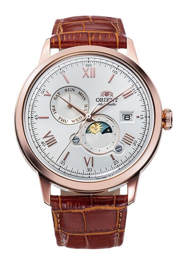 Orologio da uomo Orient RA-AK0801S10B Pelle Marrone