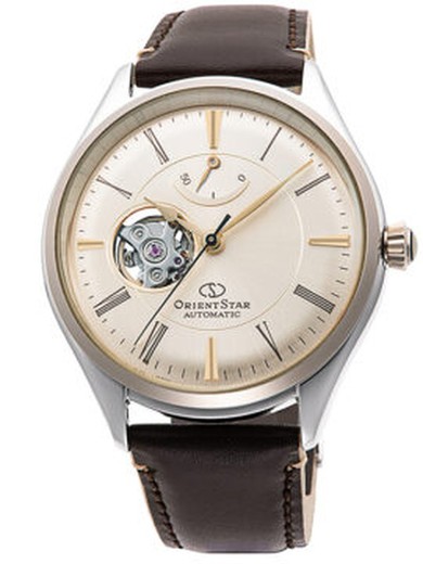 Relógio masculino Orient Star RE-AT0201G00B automático em couro marrom