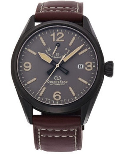 Relógio masculino Orient Star RE-AU0202N00B automático em couro marrom