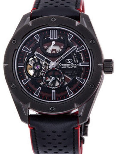Ανδρικό ρολόι Orient Star RE-AV0A03B00B Αυτόματο μαύρο δέρμα