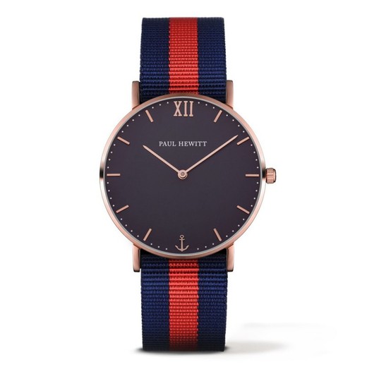 Reloj Paul Hewitt Hombre PH-SA-R-ST-B-NR-20S Nylon Azul Bicolor  Rojo