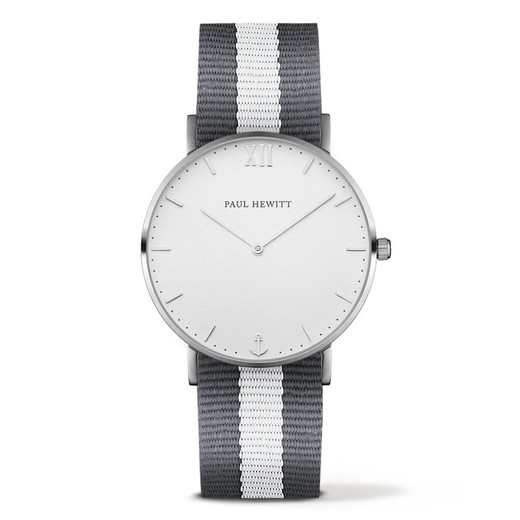 Reloj Paul Hewitt Hombre PH-SA-S-ST-W-GRW-20 Nylon Gris Bicolor  Blanco