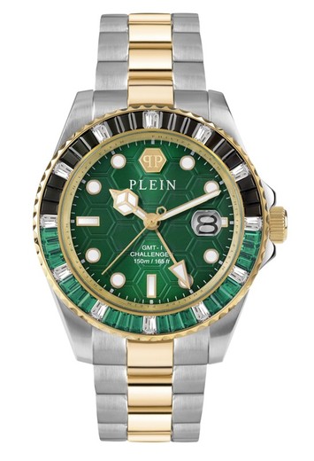 Reloj Philipp Plein Hombre PWPZA0224 Acero Bicolor Dorado GMT-I Challenger Baguettes