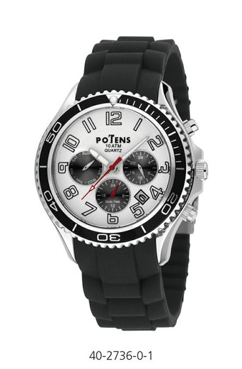 Potens Ανδρικό ρολόι 40-2736-0-1 Sport Black