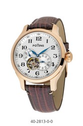 Potens Men's Watch 40-2813-0-0 Brown Leather