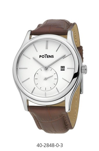Potens Men's Watch 40-2848-0-3 Brown Leather