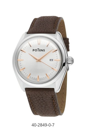 Potens Men's Watch 40-2849-0-7 Brown Leather
