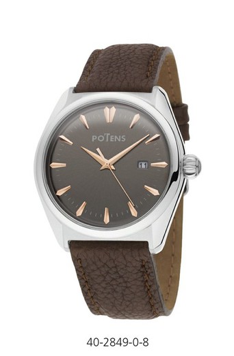Potens Men's Watch 40-2849-0-8 Brown Leather