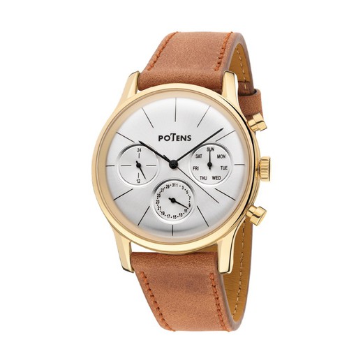 Reloj Potens Hombre 40-2855-0-1 Piel Marrón