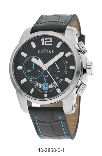 Potens Men's Watch 40-2858-0-1 Brown Leather