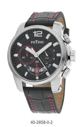 Potens Men's Watch 40-2858-0-2 Brown Leather