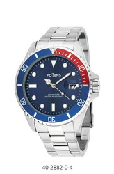 Zegarek męski Potens 40-2882-0-4 Stalowo-niebieski