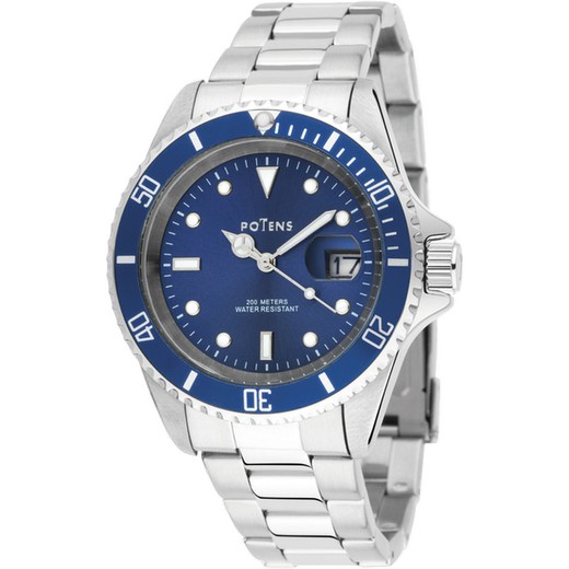 Zegarek męski Potens 40-2883-0-3 Stalowo-niebieski