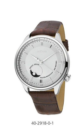 Potens Men's Watch 40-2918-0-1 Brown Leather