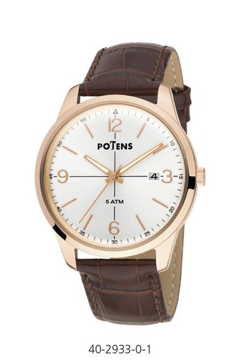 Potens Men's Watch 40-2933-0-1 Milano Brown Leather
