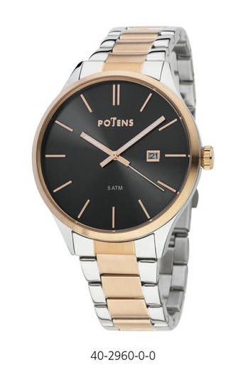 Potens Men's Watch 40-2960-0-0 Bicolor Steel Gold